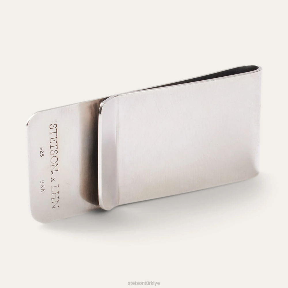 Stetson amerikan mandası para klibi som gümüş erkekler aksesuar B4FZ418