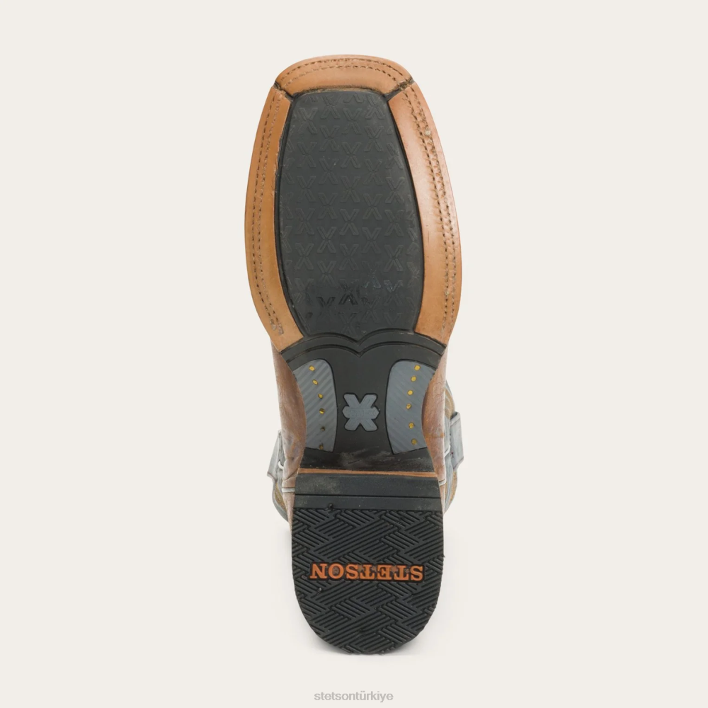 Stetson Goddard perdahlı deri çizme kahverengi erkekler ayakkabı B4FZ232