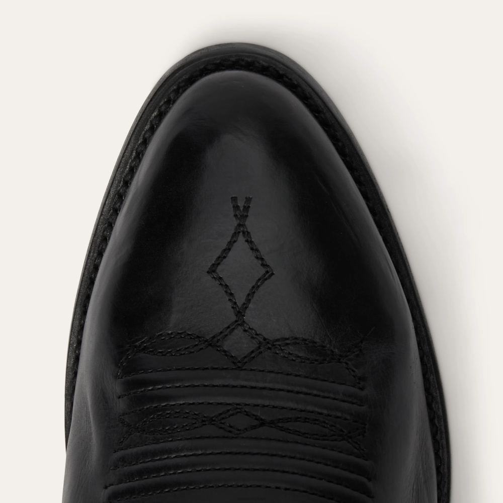 Stetson ames kordonlu ve perdahlı deri çizme siyah erkekler ayakkabı B4FZ231