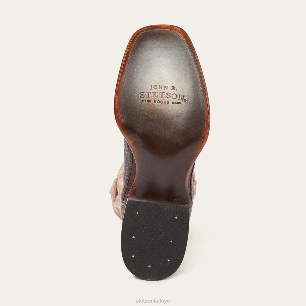 Stetson beaumont köpekbalığı kovboy çizmesi kahverengi erkekler ayakkabı B4FZ229