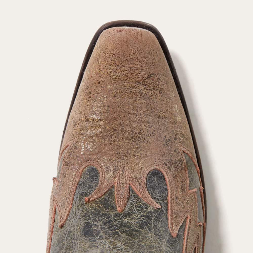 Stetson sundance kid yıkanmış krater kovboy çizmesi siyah erkekler ayakkabı B4FZ225