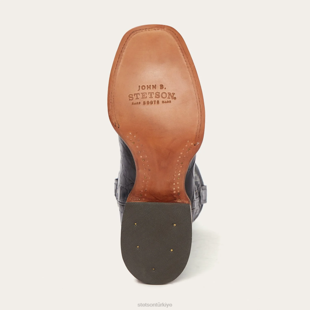 Stetson timsah kovboy çizmesi düşüyor siyah erkekler ayakkabı B4FZ221