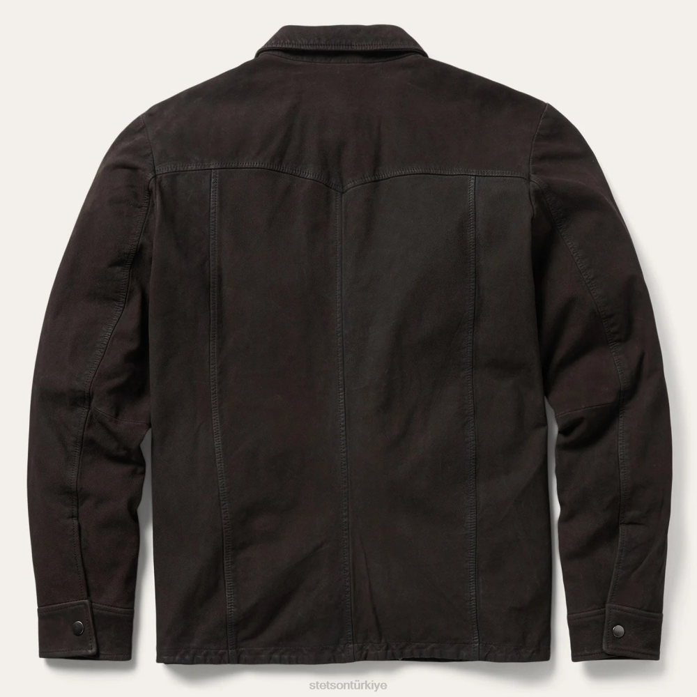 Stetson deri batı gömlek ceket kahverengi erkekler giyim B4FZ413