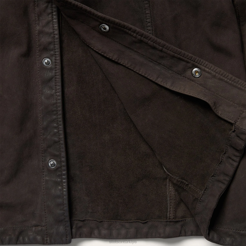 Stetson deri batı gömlek ceket kahverengi erkekler giyim B4FZ413