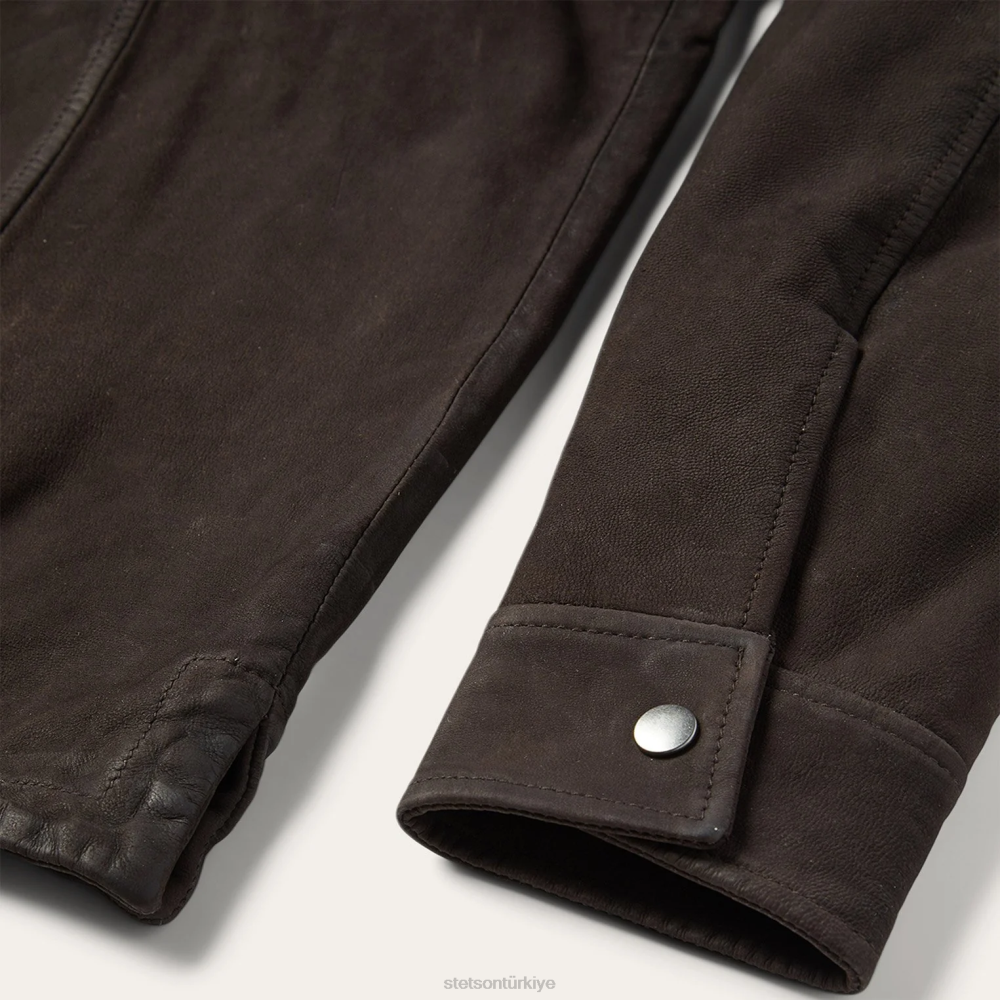 Stetson deri batı gömlek ceket kahverengi erkekler giyim B4FZ413