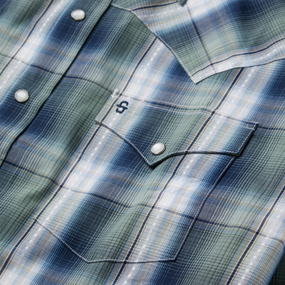 Stetson şanslı elmas ekose batı gömlek yeşil erkekler giyim B4FZ311