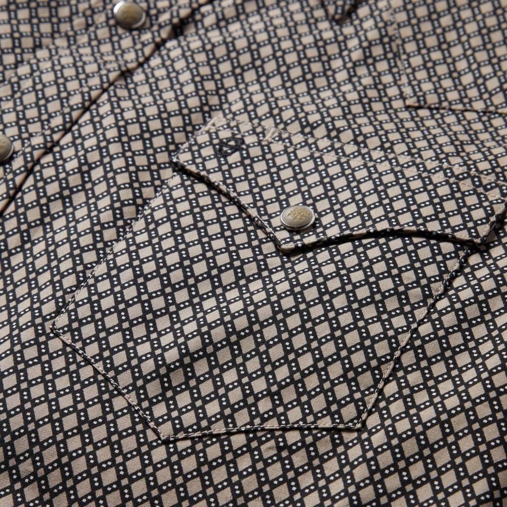 Stetson elmas desenli batılı gömlek kahverengi erkekler giyim B4FZ324