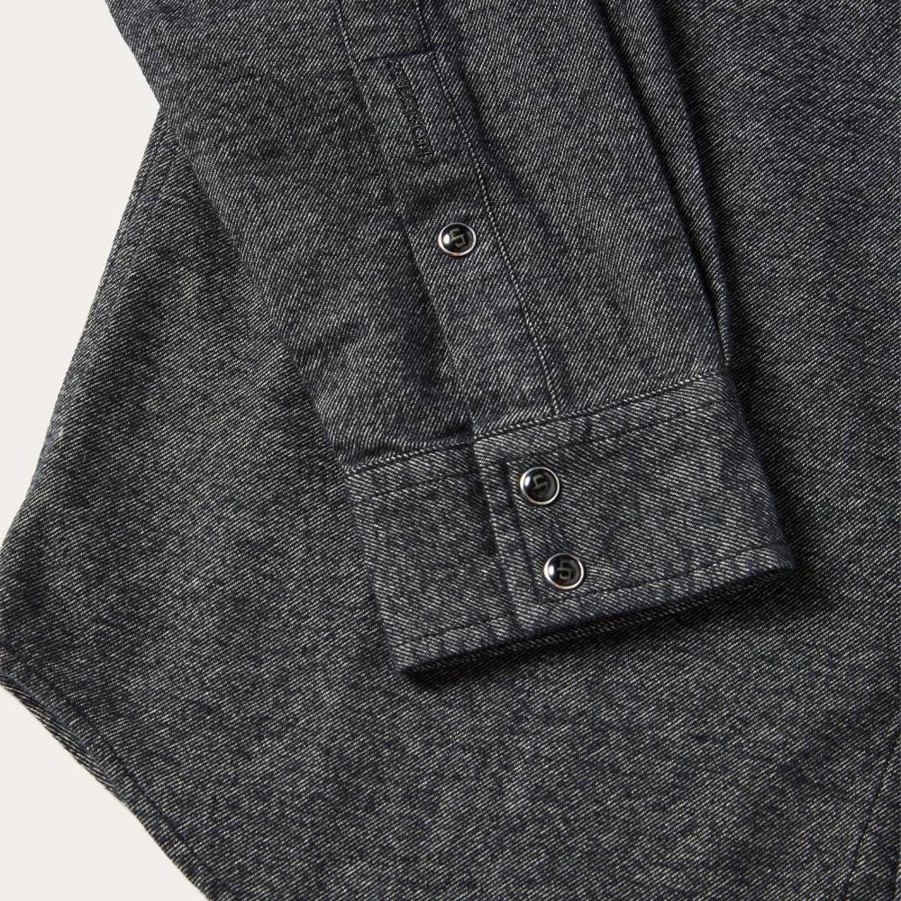 Stetson fırçalanmış dimi batı gömleği siyah erkekler giyim B4FZ348