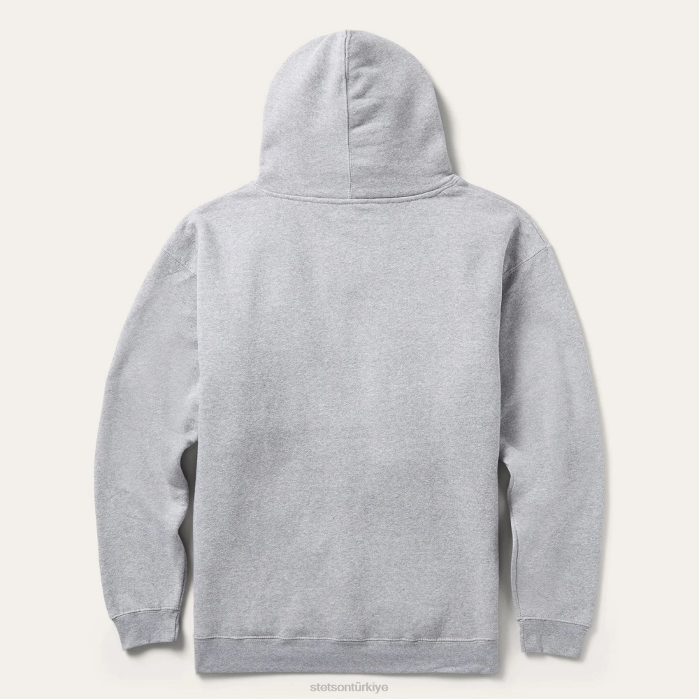 Stetson john b. co. kapşonlu tişört gri erkekler giyim B4FZ409