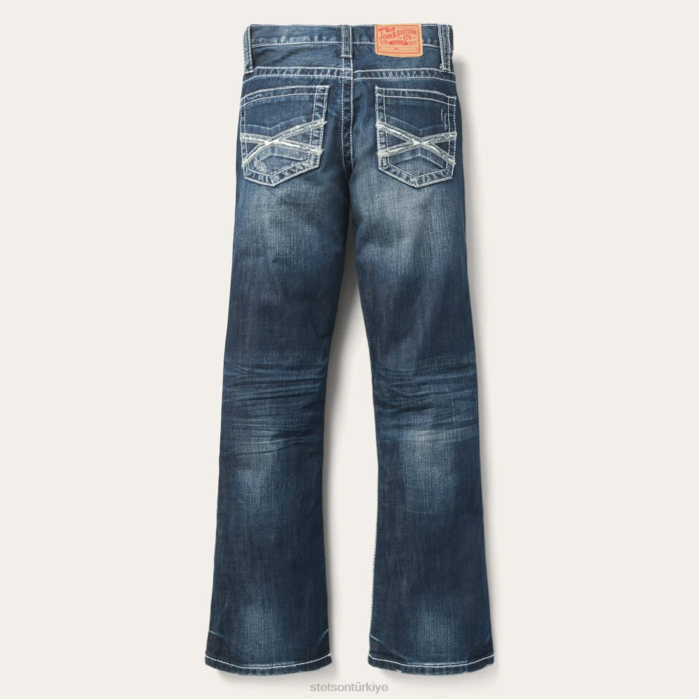 Stetson 1014 fit yırtık orta yıkama jean pantolon mavi erkekler giyim B4FZ387