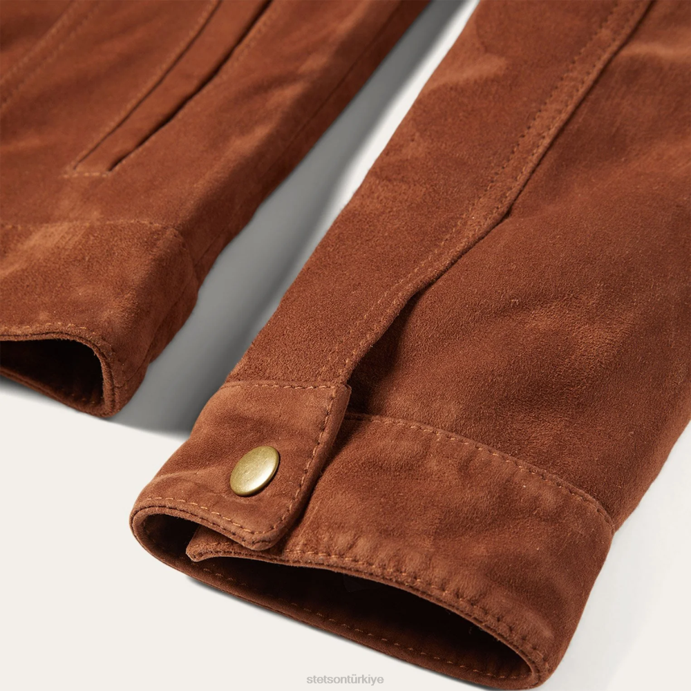 Stetson klasik bomber ceket kahverengi kadınlar giyim B4FZ542