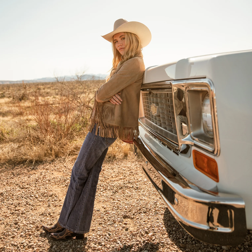 Stetson saçaklı süet ceket bronzluk kadınlar giyim B4FZ532