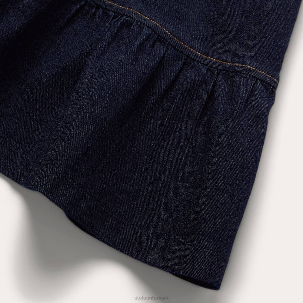 Stetson Kontrast üst dikişli koyu denim elbise mavi kadınlar giyim B4FZ494