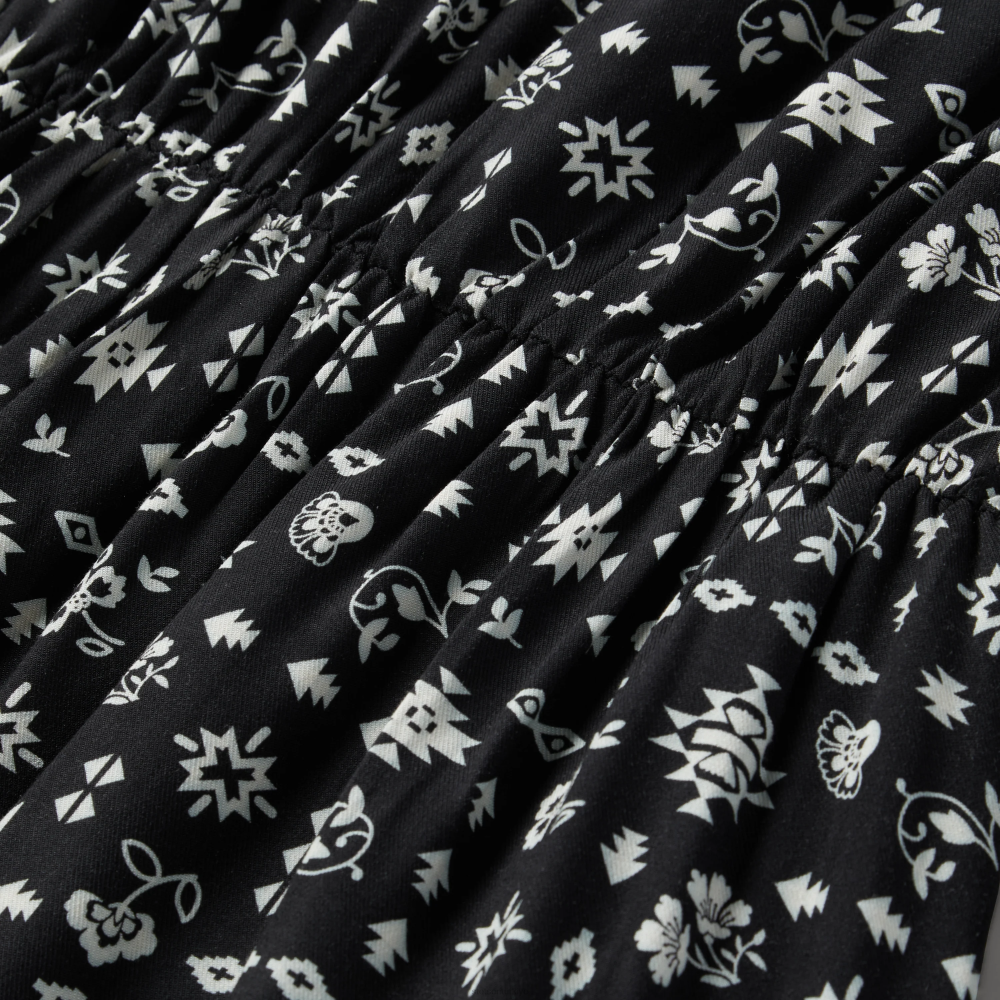 Stetson güneybatı ditzy desenli suni ipek kumaştan elbise siyah kadınlar giyim B4FZ499