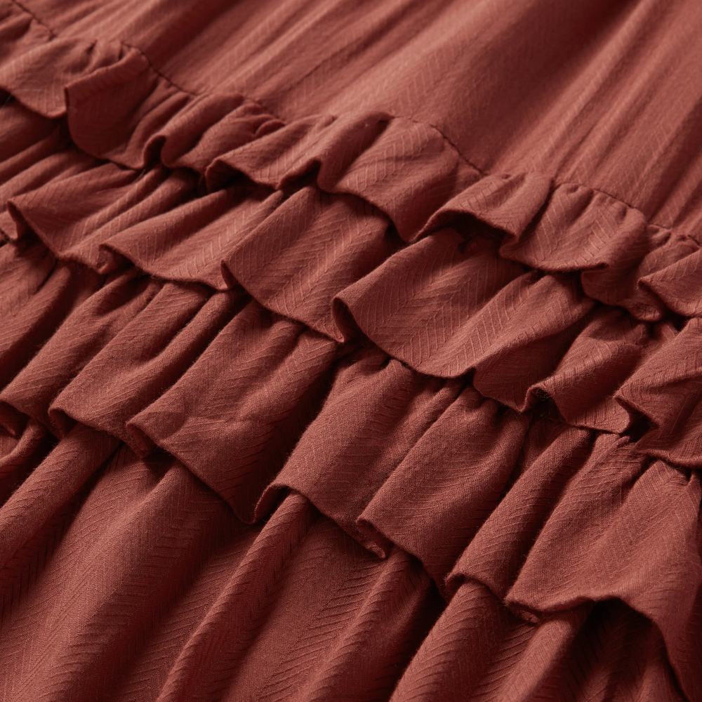 Stetson tarçın rayon balıksırtı elbise kahverengi kadınlar giyim B4FZ497