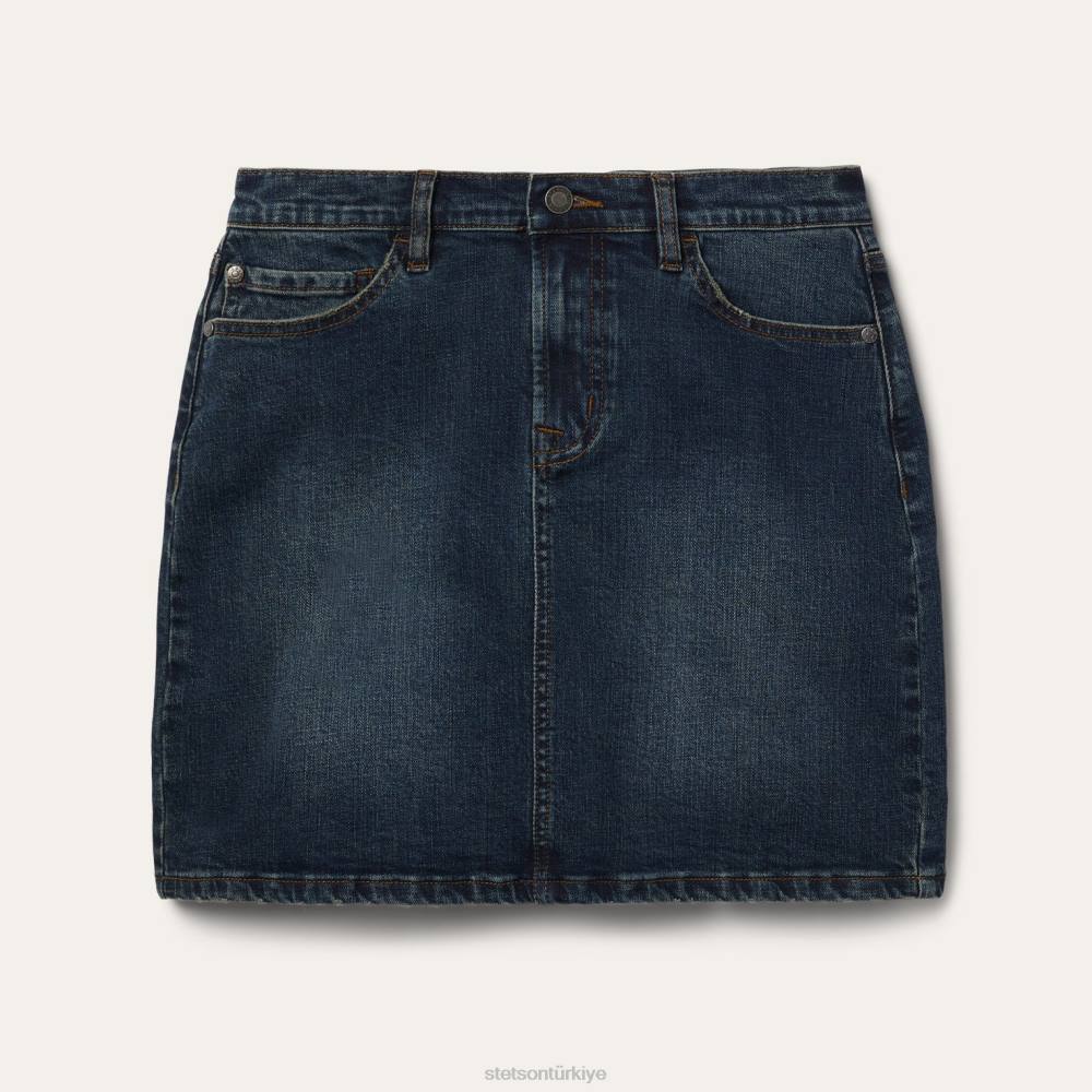 Stetson 5 cepli streç denim etek mavi kadınlar giyim B4FZ506