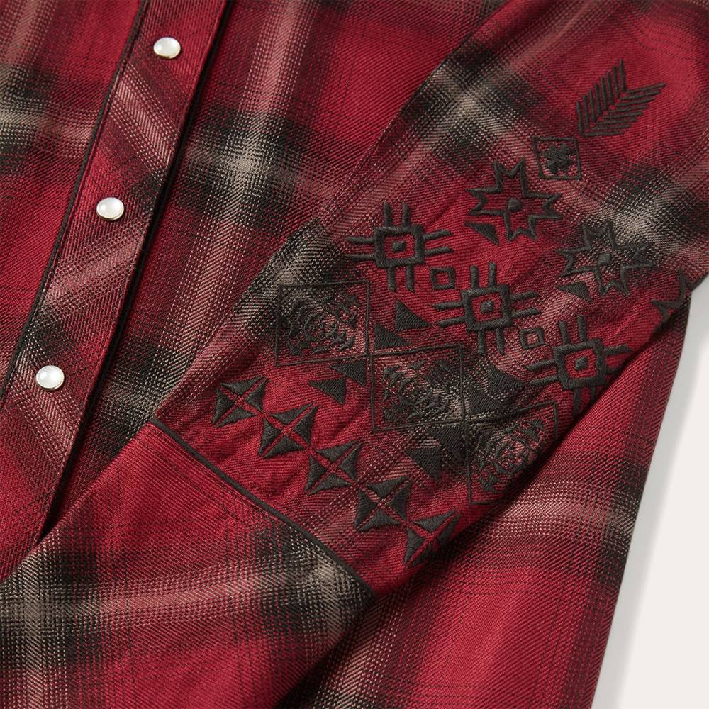 Stetson batı ekose bluz şarap kadınlar giyim B4FZ457