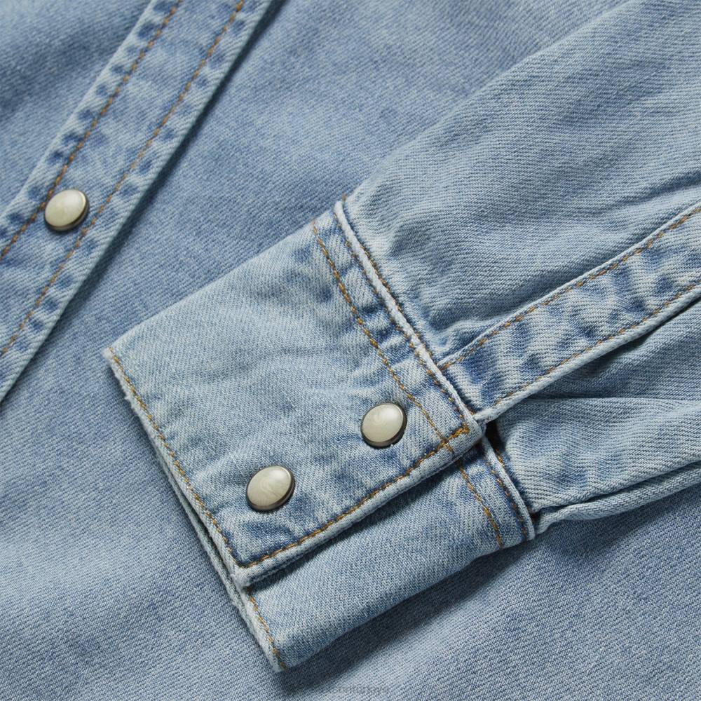 Stetson bol kesim denim gömlek mavi kadınlar giyim B4FZ429