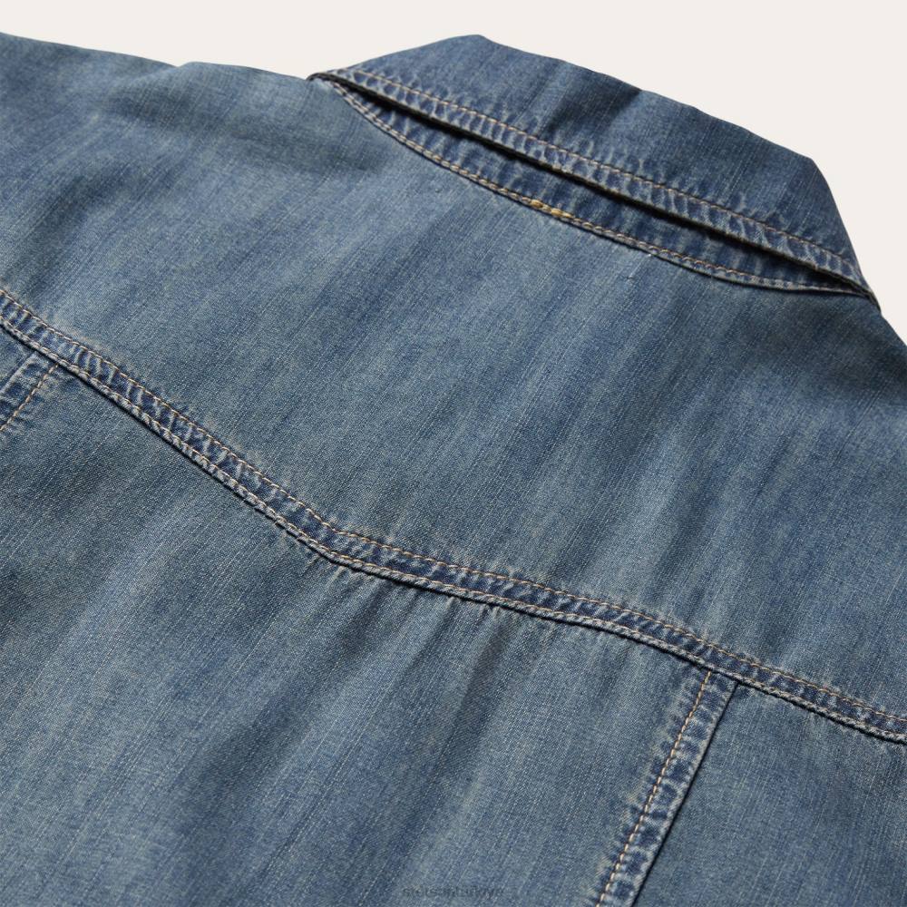 Stetson erkek arkadaşına uygun denim gömlek mavi kadınlar giyim B4FZ446