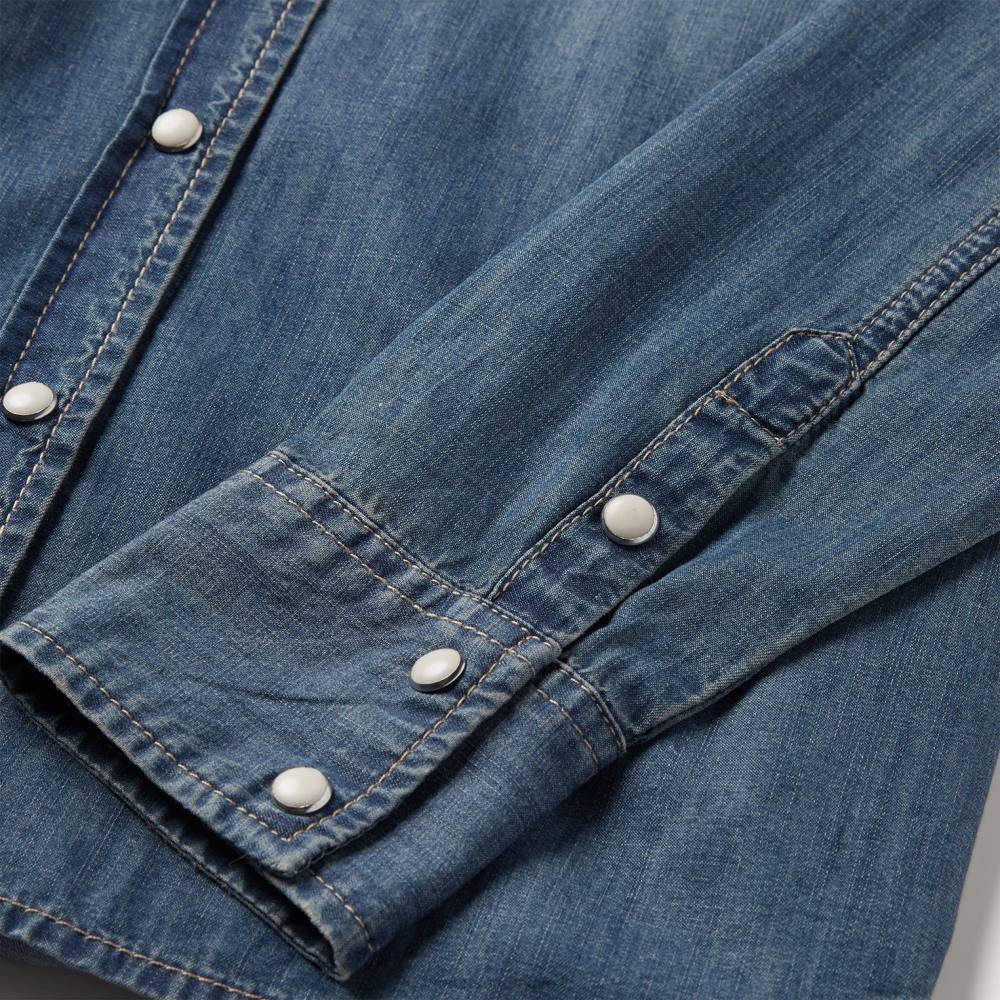 Stetson erkek arkadaşına uygun denim gömlek mavi kadınlar giyim B4FZ446