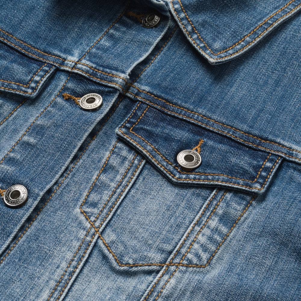 Stetson streç denim ceket mavi kadınlar giyim B4FZ449