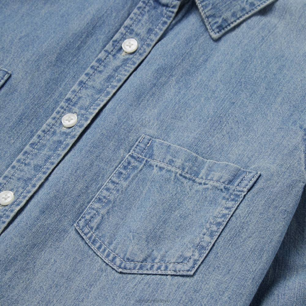 Stetson uzun kollu denim gömlek mavi kadınlar giyim B4FZ456