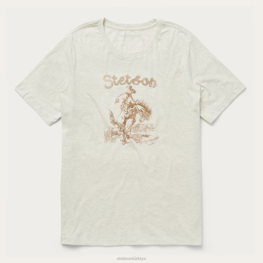 Stetson baş döndürücü grafikli tişört beyaz kadınlar giyim B4FZ483