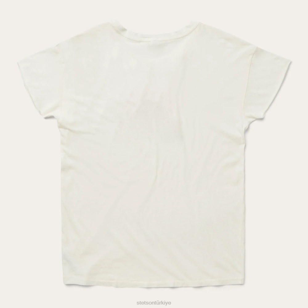 Stetson gün doğumu grafikli tişört beyaz kadınlar giyim B4FZ468