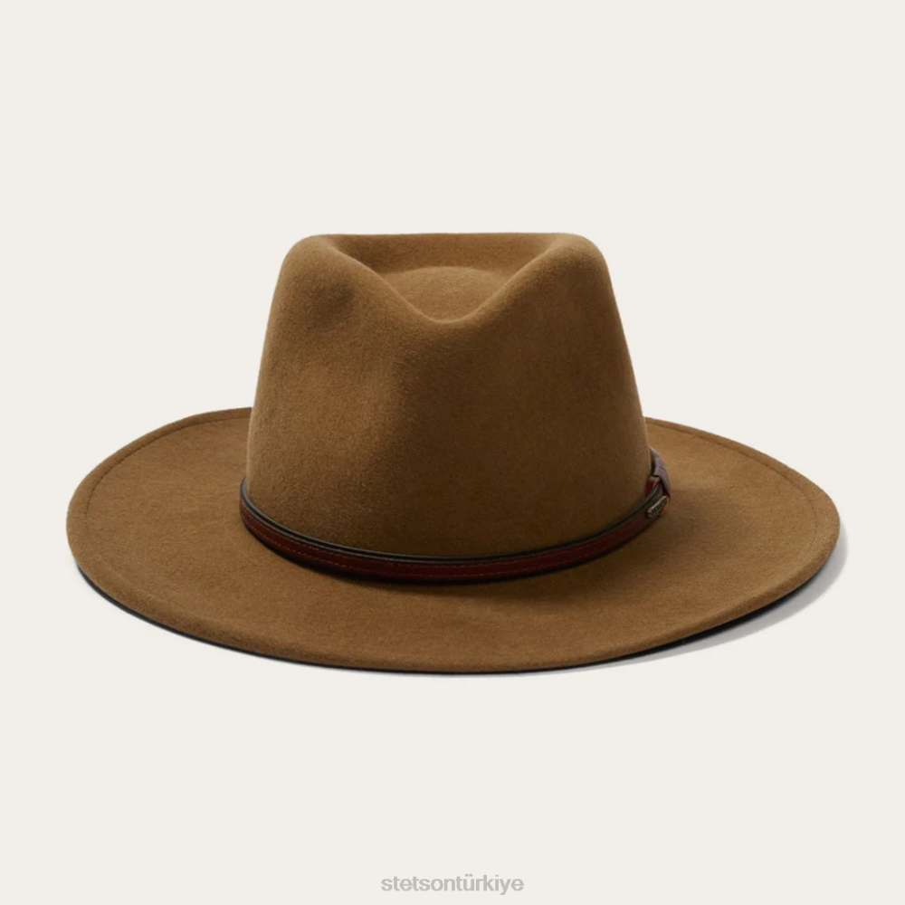 Stetson bozeman açık hava şapkası açık kahverengi üniseks şapkalar B4FZ25