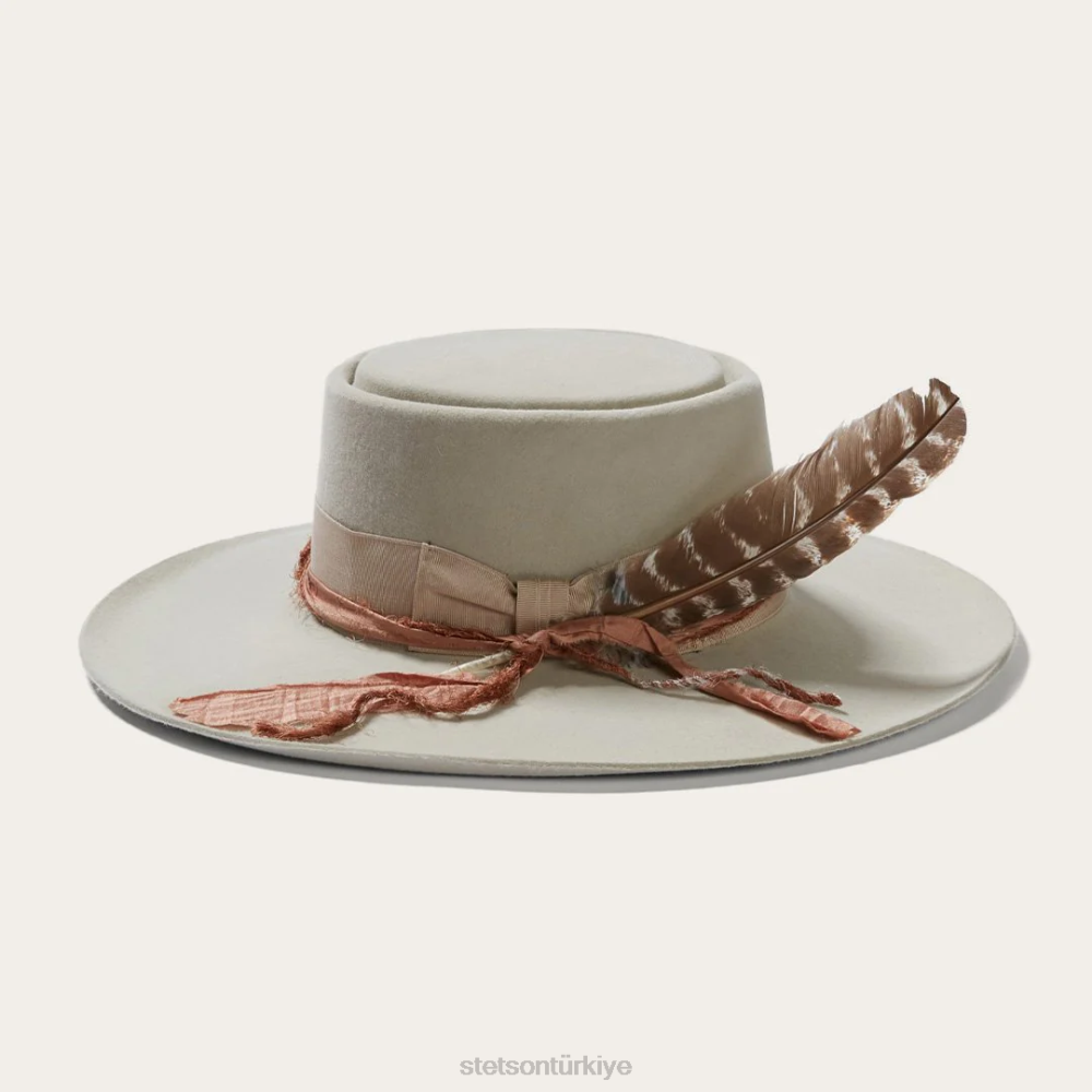 Stetson kings row sert keçe şapka Gümüş grisi üniseks şapkalar B4FZ184