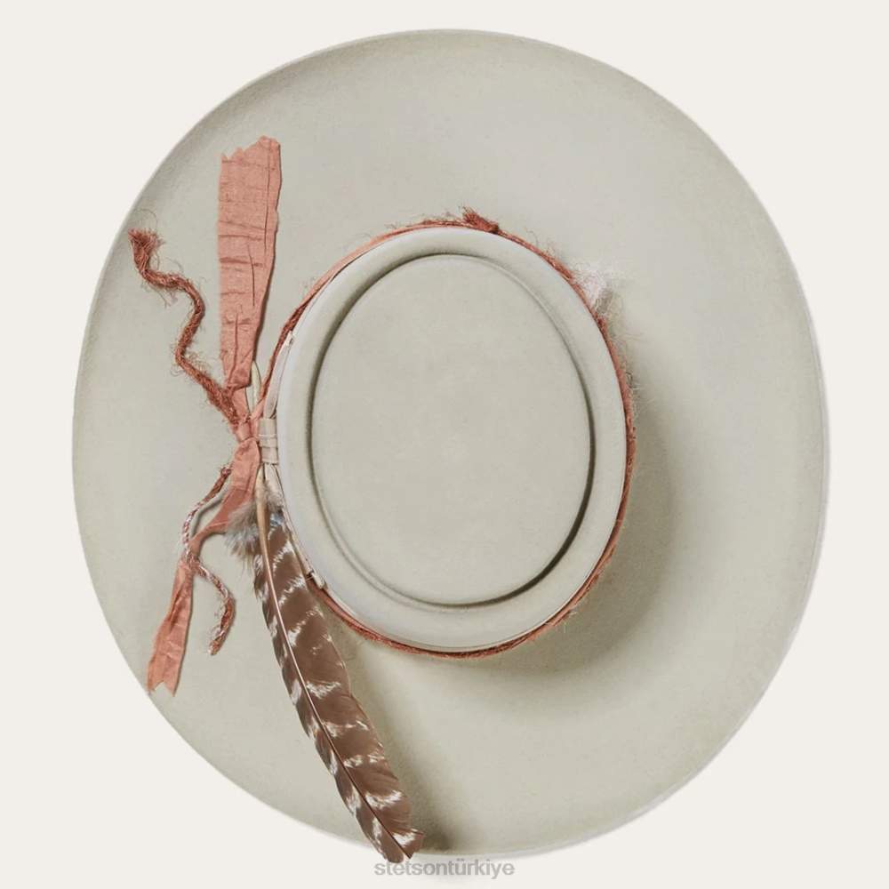 Stetson kings row sert keçe şapka Gümüş grisi üniseks şapkalar B4FZ184