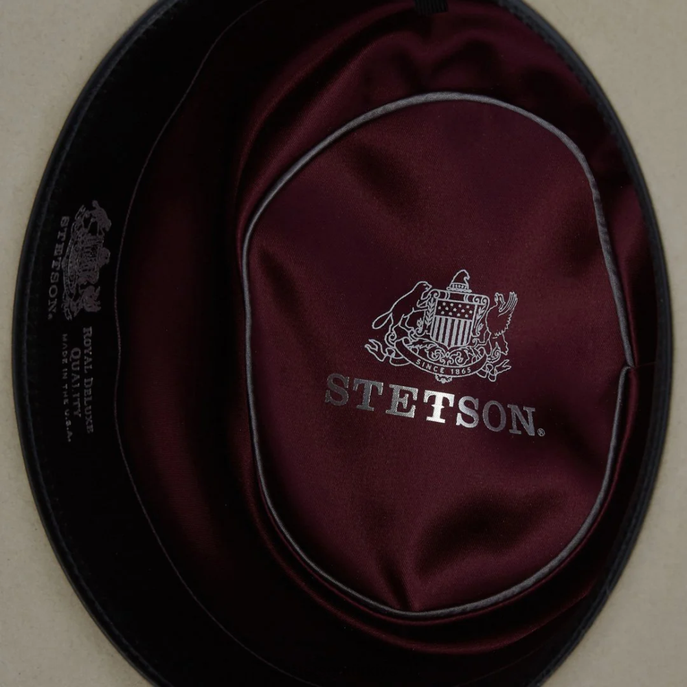 Stetson kings row sert keçe şapka Gümüş grisi üniseks şapkalar B4FZ184