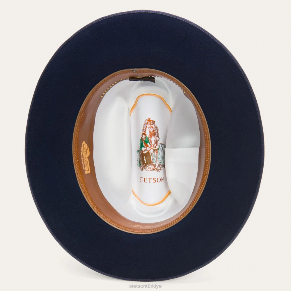Stetson saf açık yol gerçek mavi üniseks şapkalar B4FZ104
