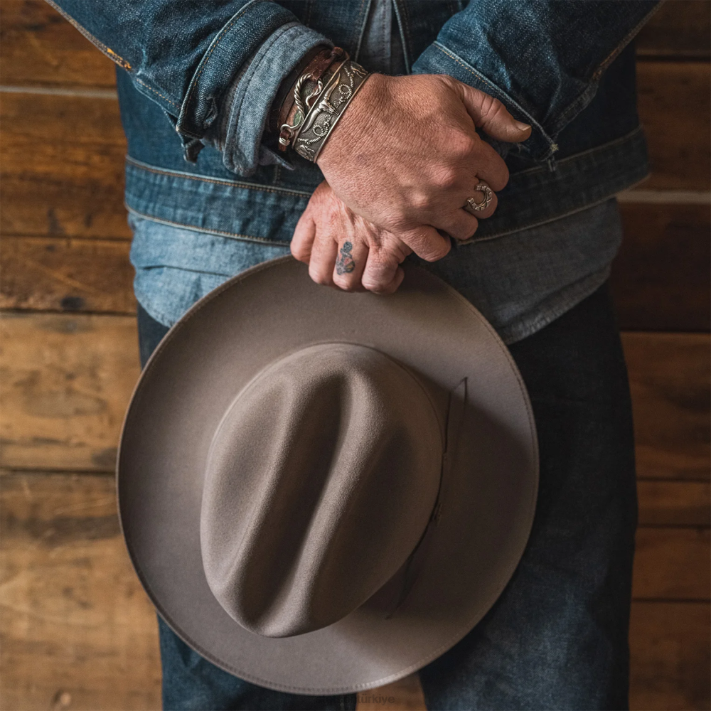 Stetson saf açık yol hayalet gri üniseks şapkalar B4FZ42