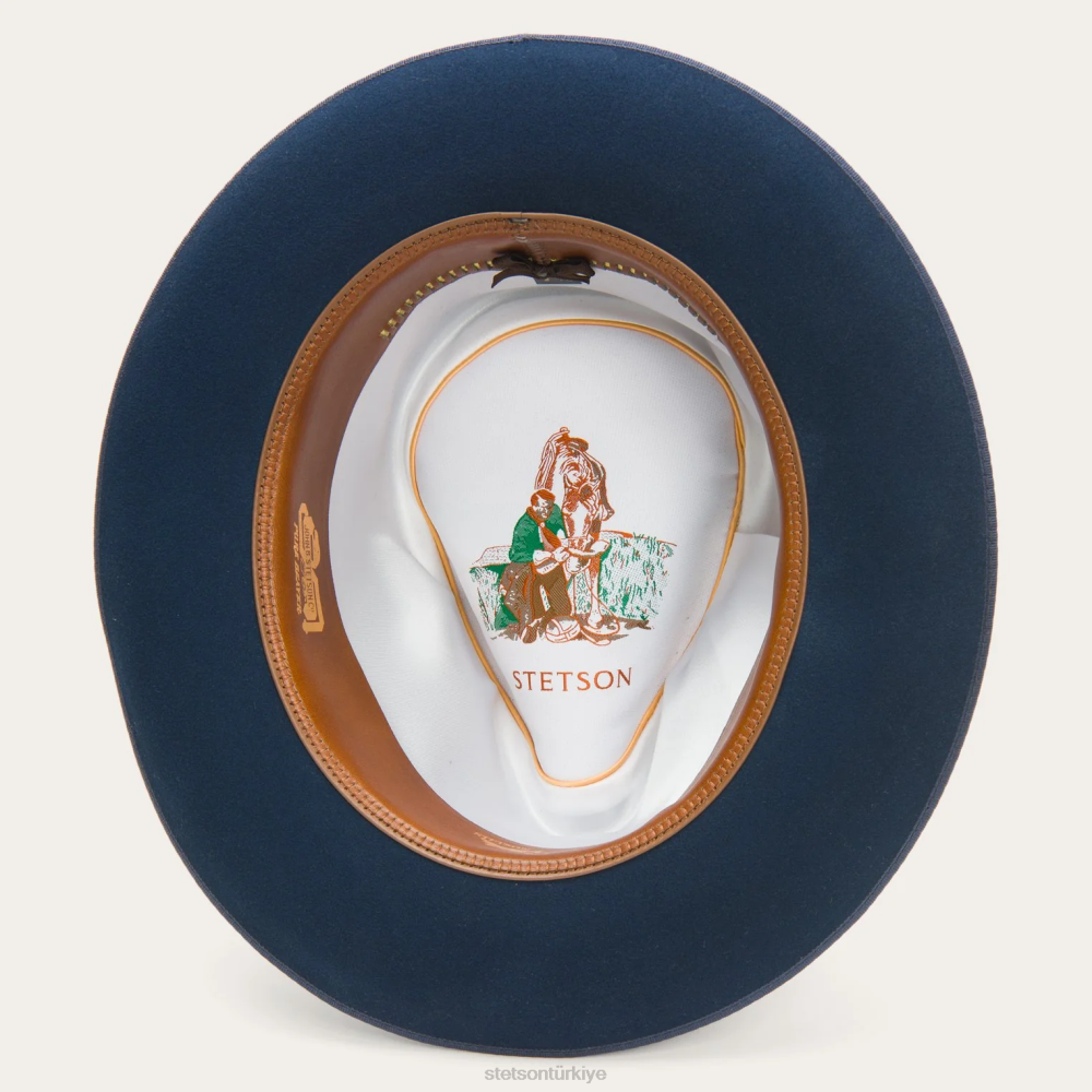 Stetson saf stratoliner gerçek mavi üniseks şapkalar B4FZ123