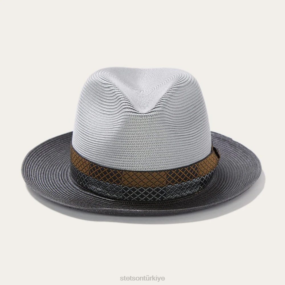 Stetson Andover Milan Fedora Gri siyah üniseks şapkalar B4FZ169