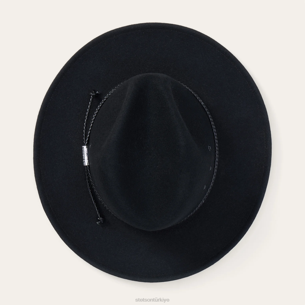Stetson çapraz fötr şapka siyah üniseks şapkalar B4FZ216