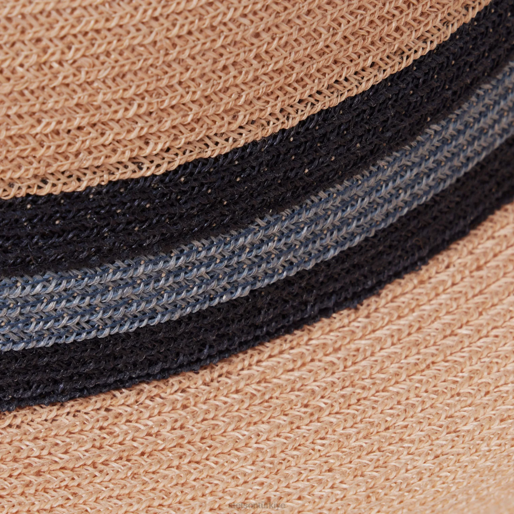 Stetson üçlü hasır fötr şapka turkuaz üniseks şapkalar B4FZ158