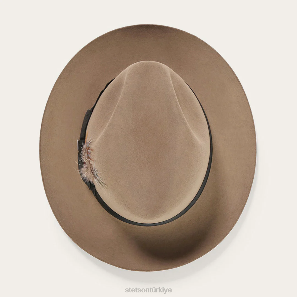 Stetson tapınak fötr şapka sarımsı kahverengi üniseks şapkalar B4FZ94