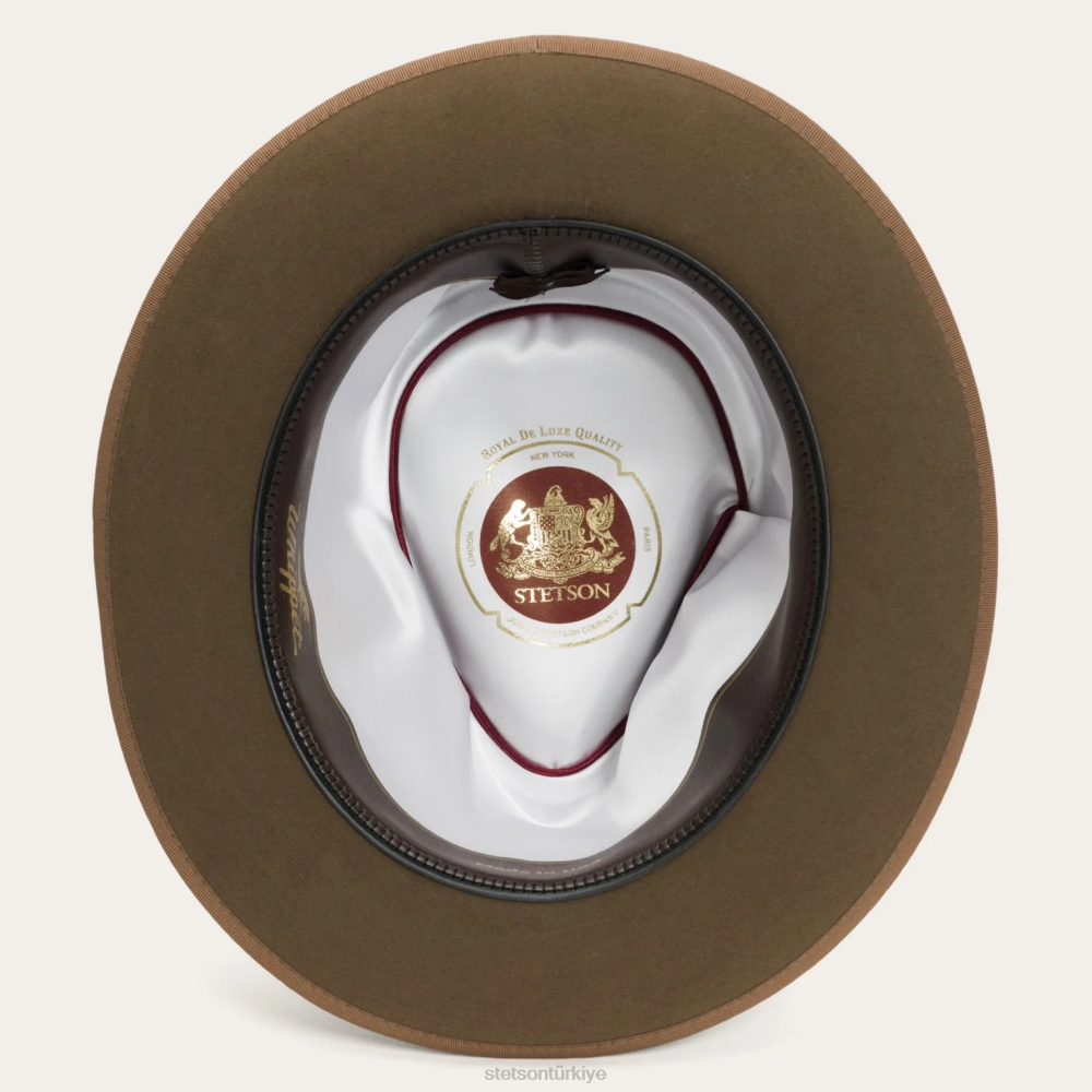 Stetson tazı fötr şapka sarımsı kahverengi üniseks şapkalar B4FZ13