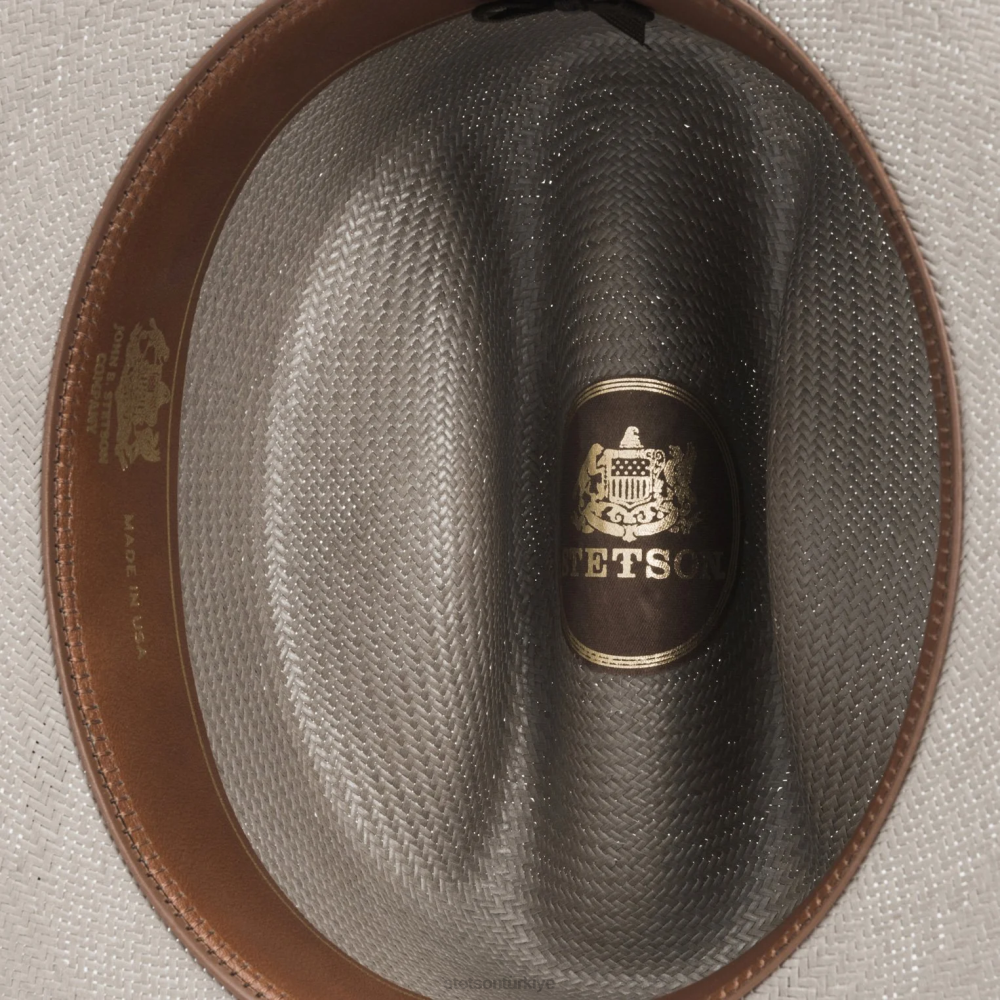 Stetson açık yol hasır şapka boz kahverengi üniseks şapkalar B4FZ74