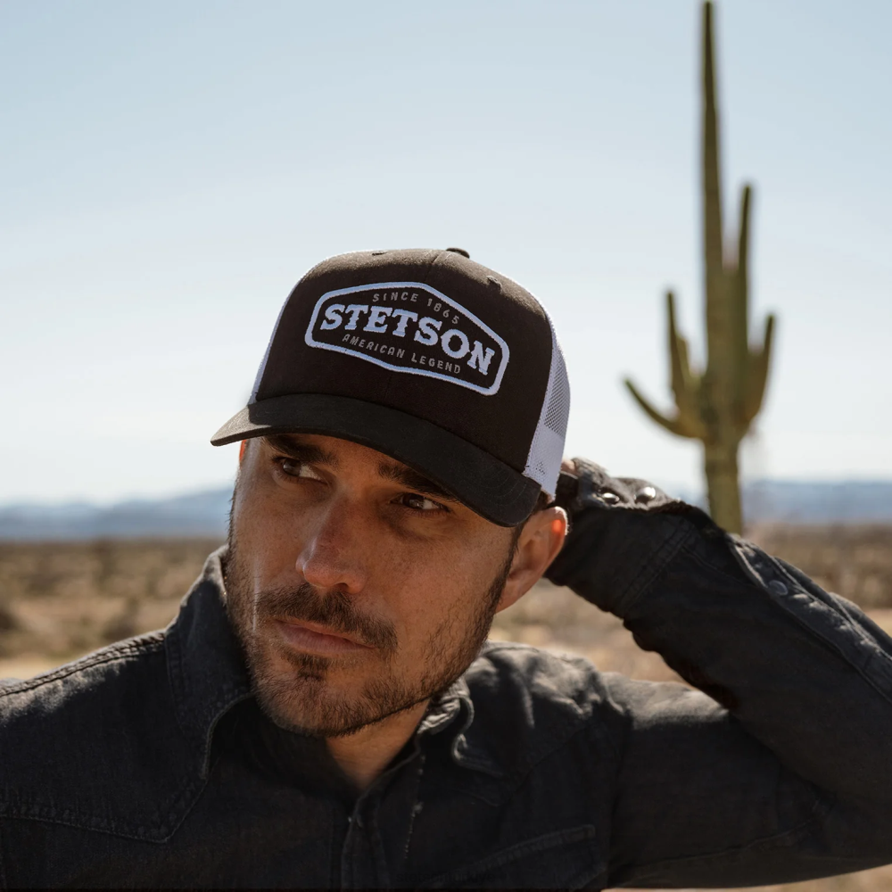 Stetson çekirdek yama kamyon şoförü şapkası siyah üniseks şapkalar B4FZ204