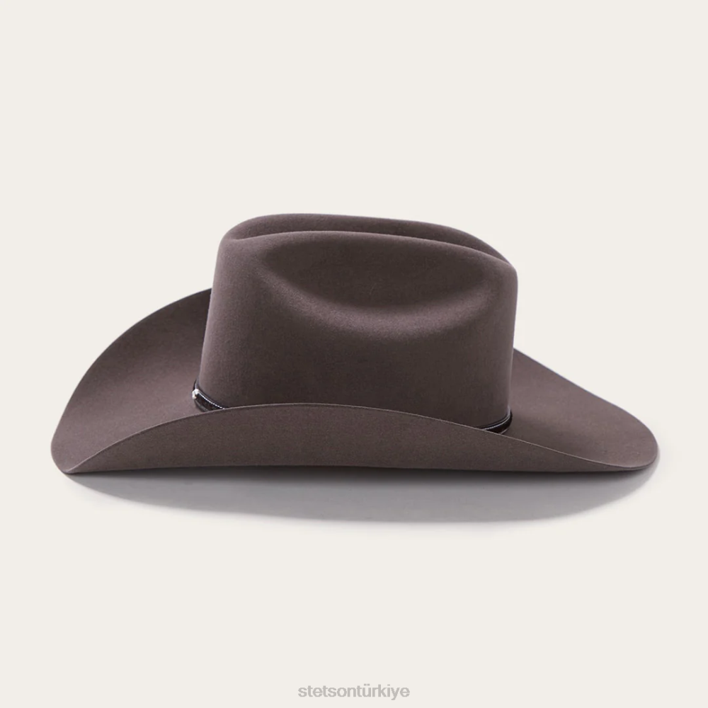 Stetson angus 6x kovboy şapkası granit üniseks şapkalar B4FZ72