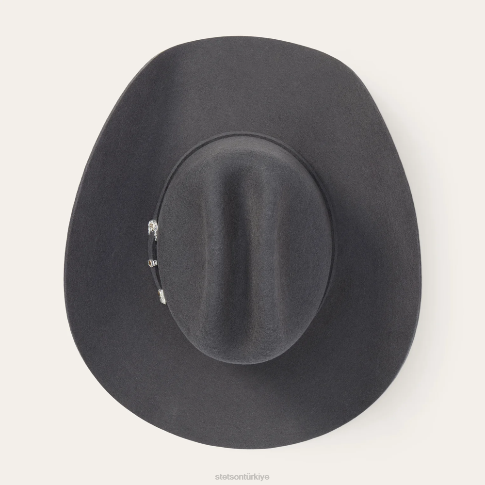 Stetson brenham 4x kovboy şapkası granit üniseks şapkalar B4FZ18