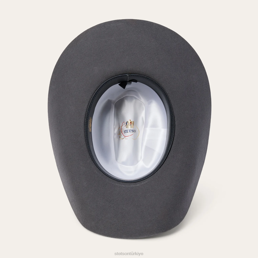 Stetson brenham 4x kovboy şapkası granit üniseks şapkalar B4FZ18