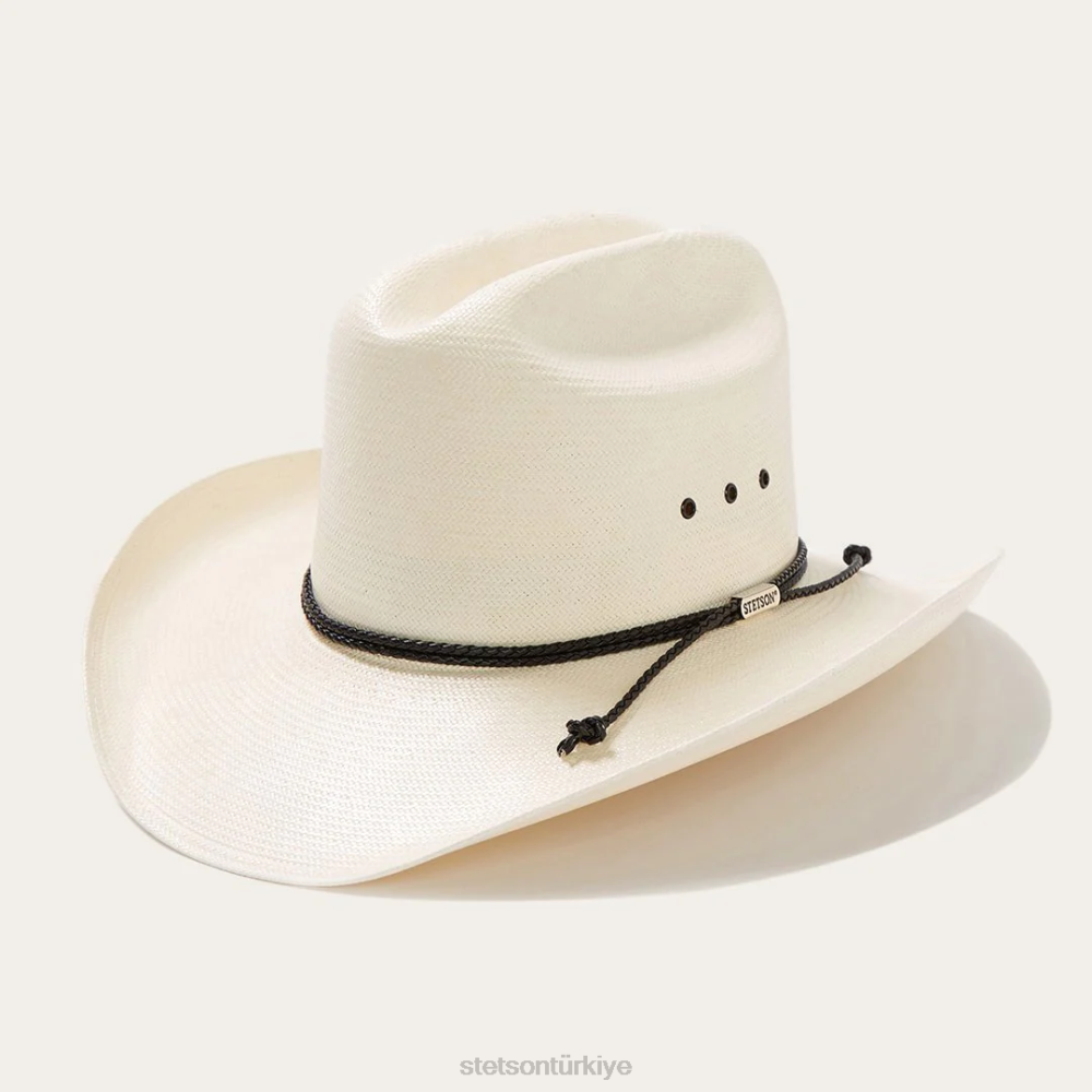 Stetson carson 10x hasır kovboy şapkası doğal üniseks şapkalar B4FZ175