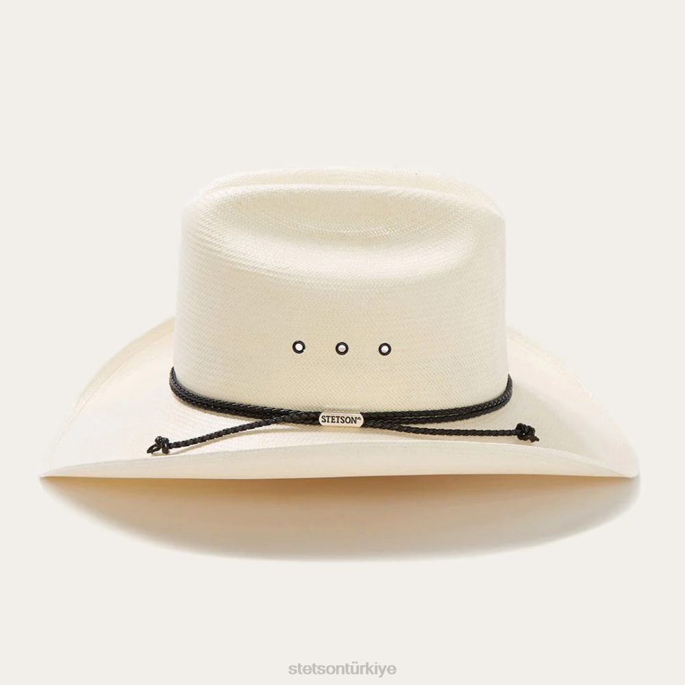Stetson carson 10x hasır kovboy şapkası doğal üniseks şapkalar B4FZ175
