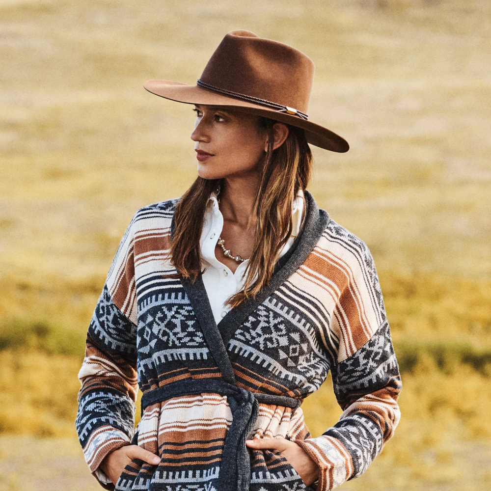 Stetson carson 6x kovboy şapkası meşe palamudu üniseks şapkalar B4FZ99