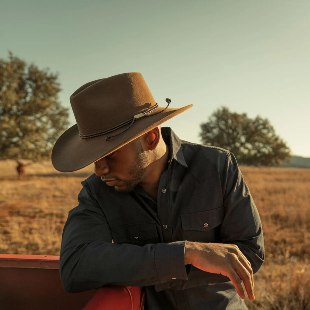 Stetson carson 6x kovboy şapkası meşe palamudu üniseks şapkalar B4FZ99