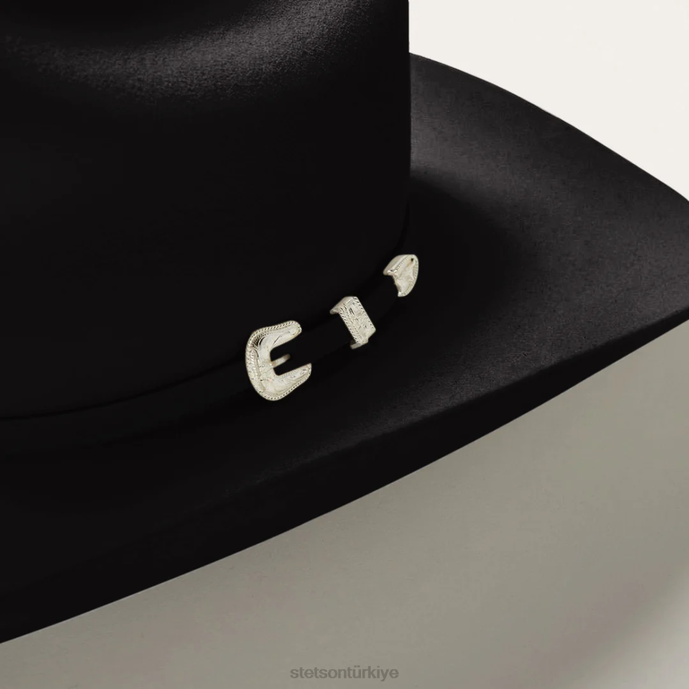 Stetson deadwood 4x kovboy şapkası siyah üniseks şapkalar B4FZ29